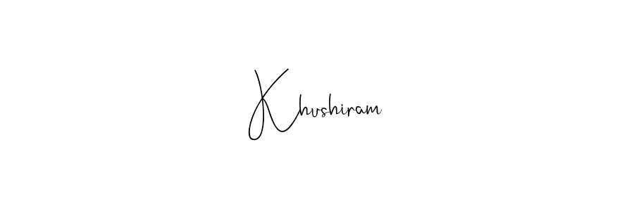 Khushiram stylish signature style. Best Handwritten Sign (Andilay-7BmLP) for my name. Handwritten Signature Collection Ideas for my name Khushiram. Khushiram signature style 4 images and pictures png