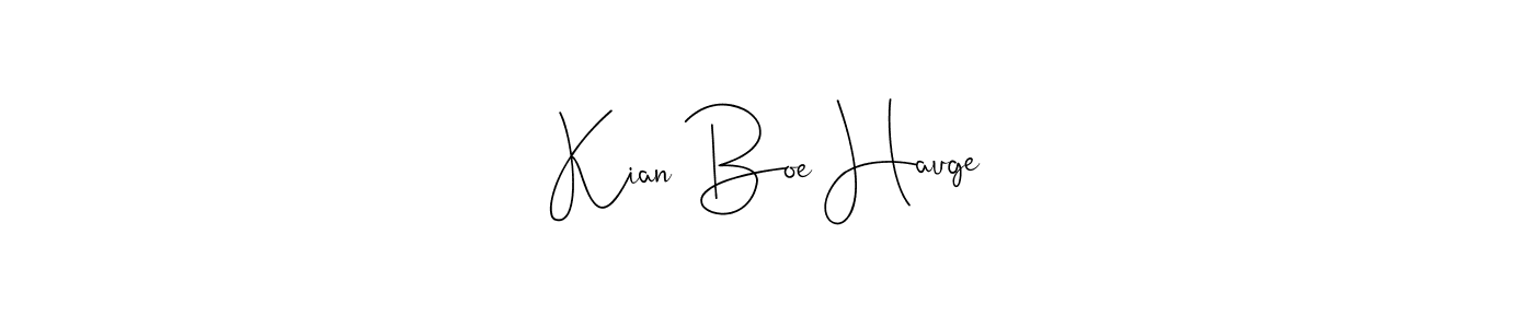How to make Kian Boe Hauge signature? Andilay-7BmLP is a professional autograph style. Create handwritten signature for Kian Boe Hauge name. Kian Boe Hauge signature style 4 images and pictures png