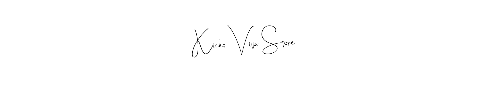Use a signature maker to create a handwritten signature online. With this signature software, you can design (Andilay-7BmLP) your own signature for name Kicks Villa Store. Kicks Villa Store signature style 4 images and pictures png