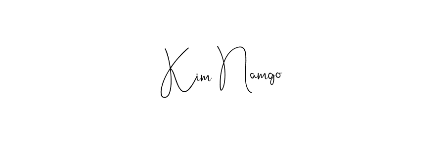 Make a beautiful signature design for name Kim Namgo. With this signature (Andilay-7BmLP) style, you can create a handwritten signature for free. Kim Namgo signature style 4 images and pictures png