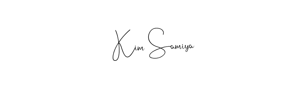 if you are searching for the best signature style for your name Kim Samiya. so please give up your signature search. here we have designed multiple signature styles  using Andilay-7BmLP. Kim Samiya signature style 4 images and pictures png