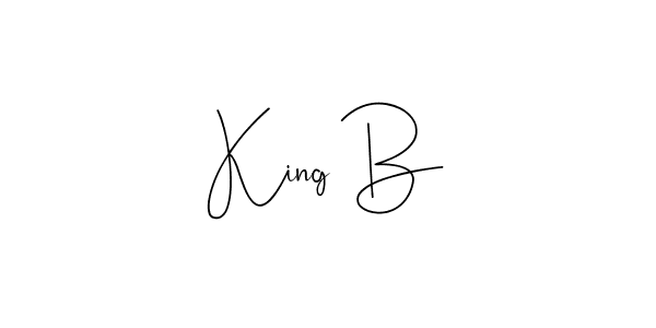 if you are searching for the best signature style for your name King B. so please give up your signature search. here we have designed multiple signature styles  using Andilay-7BmLP. King B signature style 4 images and pictures png