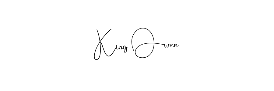 How to make King Owen name signature. Use Andilay-7BmLP style for creating short signs online. This is the latest handwritten sign. King Owen signature style 4 images and pictures png