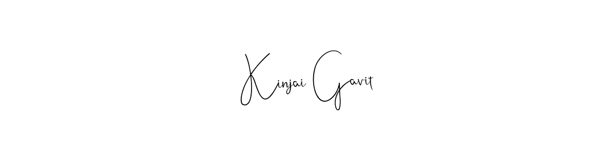 How to make Kinjai Gavit name signature. Use Andilay-7BmLP style for creating short signs online. This is the latest handwritten sign. Kinjai Gavit signature style 4 images and pictures png