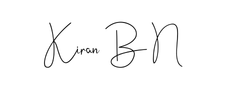 You should practise on your own different ways (Andilay-7BmLP) to write your name (Kiran B N) in signature. Don't let someone else do it for you. Kiran B N signature style 4 images and pictures png