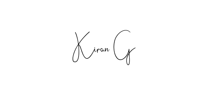 Kiran G stylish signature style. Best Handwritten Sign (Andilay-7BmLP) for my name. Handwritten Signature Collection Ideas for my name Kiran G. Kiran G signature style 4 images and pictures png