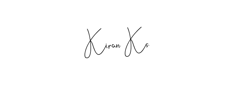 How to make Kiran Ks name signature. Use Andilay-7BmLP style for creating short signs online. This is the latest handwritten sign. Kiran Ks signature style 4 images and pictures png