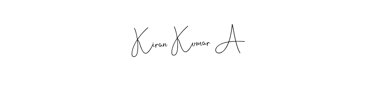 Make a beautiful signature design for name Kiran Kumar A. Use this online signature maker to create a handwritten signature for free. Kiran Kumar A signature style 4 images and pictures png