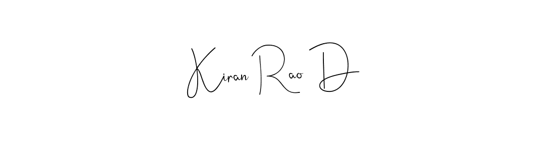 if you are searching for the best signature style for your name Kiran Rao D. so please give up your signature search. here we have designed multiple signature styles  using Andilay-7BmLP. Kiran Rao D signature style 4 images and pictures png