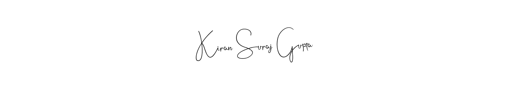 This is the best signature style for the Kiran Suraj Gupta name. Also you like these signature font (Andilay-7BmLP). Mix name signature. Kiran Suraj Gupta signature style 4 images and pictures png
