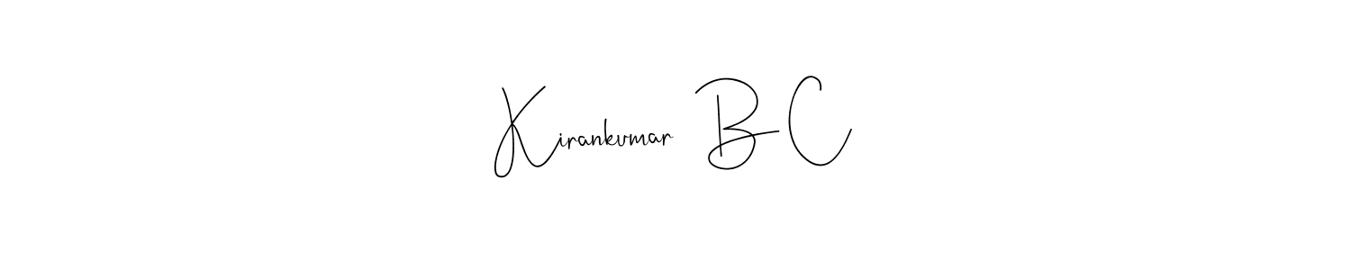 How to make Kirankumar  B C name signature. Use Andilay-7BmLP style for creating short signs online. This is the latest handwritten sign. Kirankumar  B C signature style 4 images and pictures png