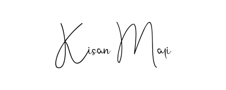 Discover how Kisan Mali looks in an executive cursive font (Andilay-7BmLP). Perfect for legal documents, invoices, and certificates. Kisan Mali signature style 4 images and pictures png