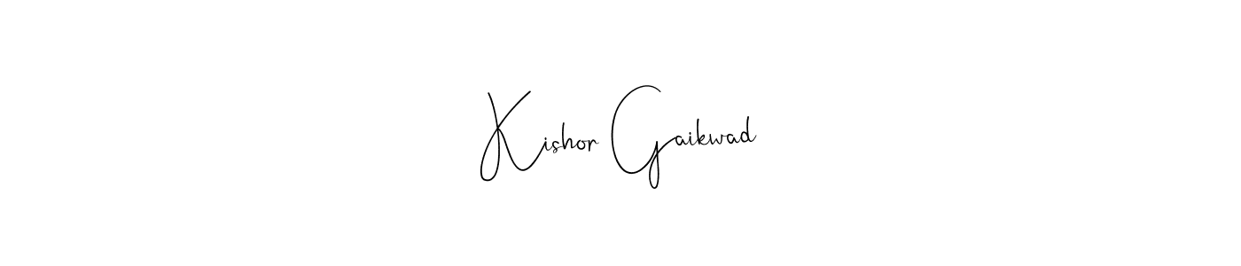 This is the best signature style for the Kishor Gaikwad name. Also you like these signature font (Andilay-7BmLP). Mix name signature. Kishor Gaikwad signature style 4 images and pictures png
