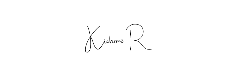 How to make Kishore R signature? Andilay-7BmLP is a professional autograph style. Create handwritten signature for Kishore R name. Kishore R signature style 4 images and pictures png
