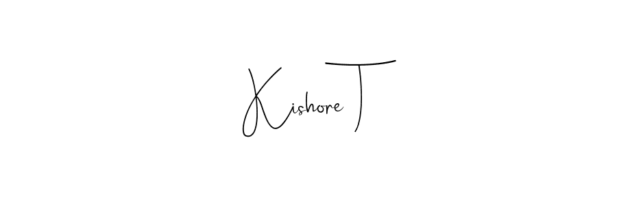 Also we have Kishore T name is the best signature style. Create professional handwritten signature collection using Andilay-7BmLP autograph style. Kishore T signature style 4 images and pictures png