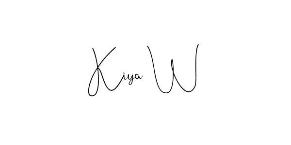 Kiya W stylish signature style. Best Handwritten Sign (Andilay-7BmLP) for my name. Handwritten Signature Collection Ideas for my name Kiya W. Kiya W signature style 4 images and pictures png