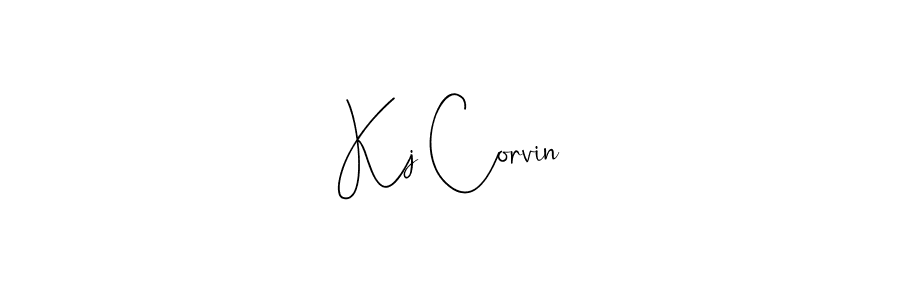Andilay-7BmLP is a professional signature style that is perfect for those who want to add a touch of class to their signature. It is also a great choice for those who want to make their signature more unique. Get Kj Corvin name to fancy signature for free. Kj Corvin signature style 4 images and pictures png