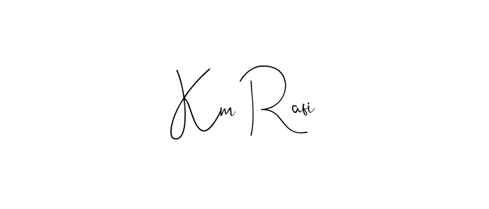 How to make Km Rafi name signature. Use Andilay-7BmLP style for creating short signs online. This is the latest handwritten sign. Km Rafi signature style 4 images and pictures png