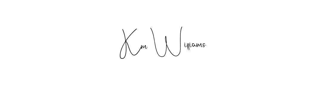 The best way (Andilay-7BmLP) to make a short signature is to pick only two or three words in your name. The name Km Williams include a total of six letters. For converting this name. Km Williams signature style 4 images and pictures png