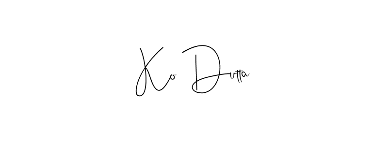 Use a signature maker to create a handwritten signature online. With this signature software, you can design (Andilay-7BmLP) your own signature for name Ko Dutta. Ko Dutta signature style 4 images and pictures png