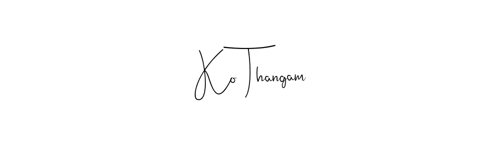 You can use this online signature creator to create a handwritten signature for the name Ko Thangam. This is the best online autograph maker. Ko Thangam signature style 4 images and pictures png
