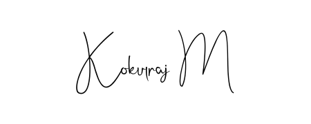 Looking for an artistic signature for Kokulraj M? The Andilay-7BmLP calligraphy style gives a sophisticated flow suitable for business cards and emails. Kokulraj M signature style 4 images and pictures png