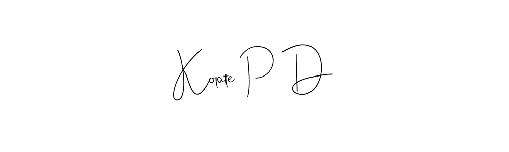 How to Draw Kolate P D signature style? Andilay-7BmLP is a latest design signature styles for name Kolate P D. Kolate P D signature style 4 images and pictures png