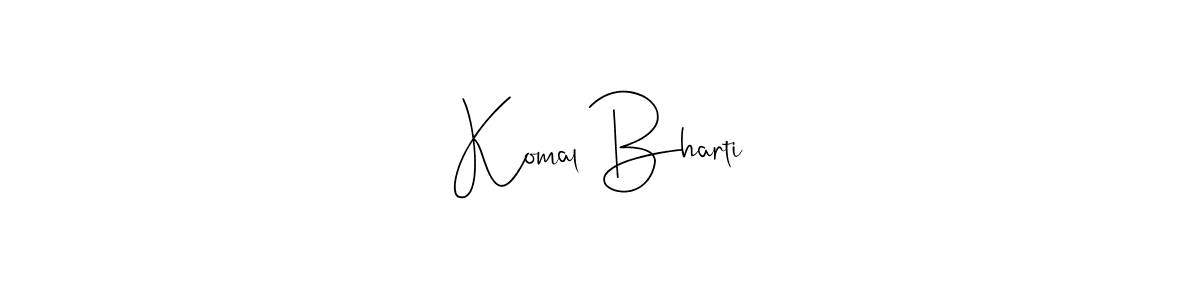if you are searching for the best signature style for your name Komal Bharti. so please give up your signature search. here we have designed multiple signature styles  using Andilay-7BmLP. Komal Bharti signature style 4 images and pictures png