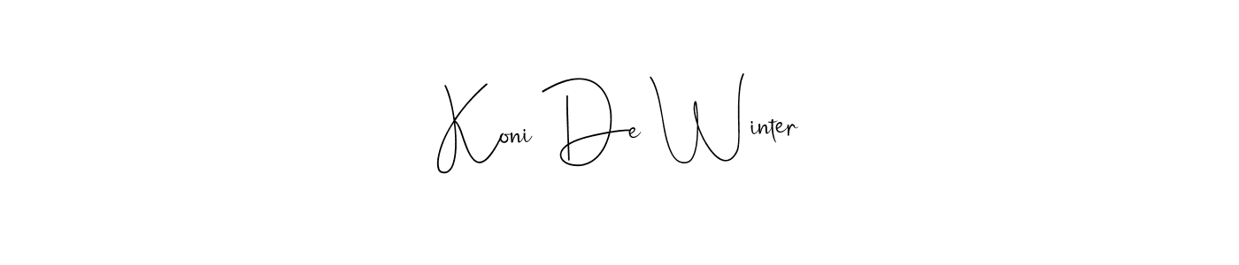 Design your own signature with our free online signature maker. With this signature software, you can create a handwritten (Andilay-7BmLP) signature for name Koni De Winter. Koni De Winter signature style 4 images and pictures png