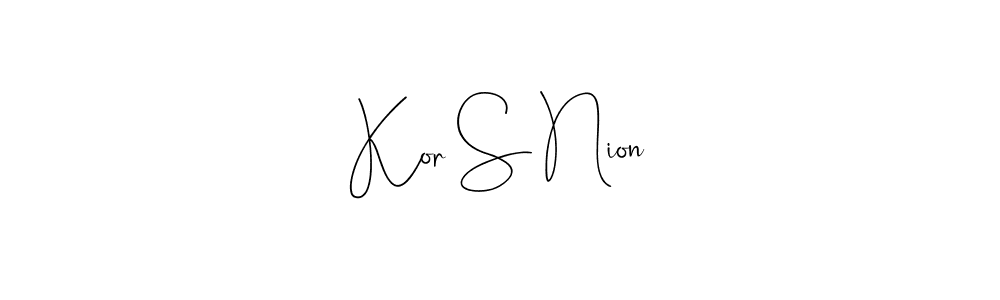 Also You can easily find your signature by using the search form. We will create Kor S Nion name handwritten signature images for you free of cost using Andilay-7BmLP sign style. Kor S Nion signature style 4 images and pictures png