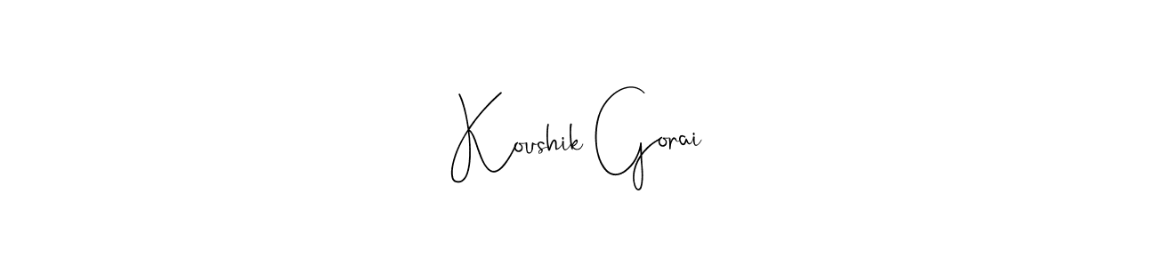 Also we have Koushik Gorai name is the best signature style. Create professional handwritten signature collection using Andilay-7BmLP autograph style. Koushik Gorai signature style 4 images and pictures png
