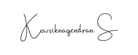 You should practise on your own different ways (Andilay-7BmLP) to write your name (Kowsiknagendran S) in signature. Don't let someone else do it for you. Kowsiknagendran S signature style 4 images and pictures png