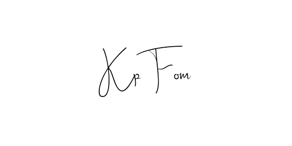 How to make Kp Fom name signature. Use Andilay-7BmLP style for creating short signs online. This is the latest handwritten sign. Kp Fom signature style 4 images and pictures png