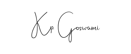 Designed for modern professionals: Kp Goswami name signature crafted with Andilay-7BmLP script. Ready for digital PDF workflows. Kp Goswami signature style 4 images and pictures png