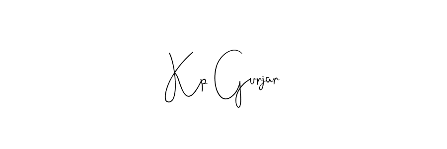 Also we have Kp Gurjar name is the best signature style. Create professional handwritten signature collection using Andilay-7BmLP autograph style. Kp Gurjar signature style 4 images and pictures png