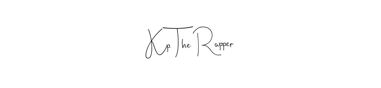 How to make Kp The Rapper name signature. Use Andilay-7BmLP style for creating short signs online. This is the latest handwritten sign. Kp The Rapper signature style 4 images and pictures png