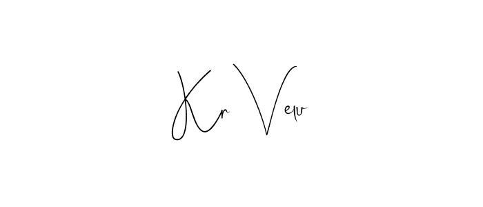 if you are searching for the best signature style for your name Kr Velu. so please give up your signature search. here we have designed multiple signature styles  using Andilay-7BmLP. Kr Velu signature style 4 images and pictures png