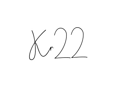 How to make Kr22 name signature. Use Andilay-7BmLP style for creating short signs online. This is the latest handwritten sign. Kr22 signature style 4 images and pictures png