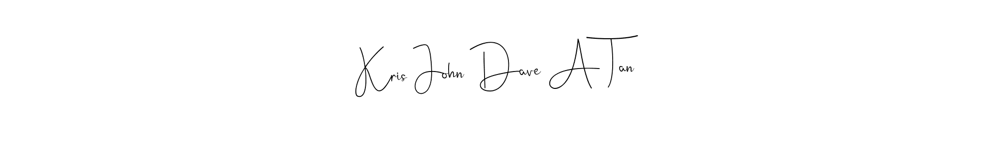 Create a beautiful signature design for name Kris John Dave A Tan. With this signature (Andilay-7BmLP) fonts, you can make a handwritten signature for free. Kris John Dave A Tan signature style 4 images and pictures png