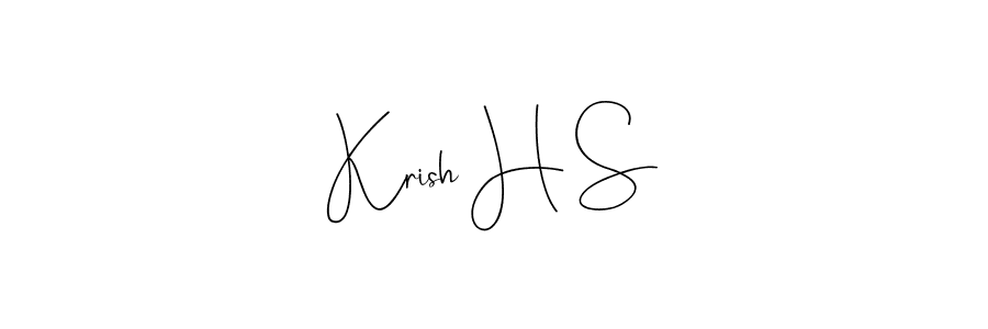 How to Draw Krish H S signature style? Andilay-7BmLP is a latest design signature styles for name Krish H S. Krish H S signature style 4 images and pictures png