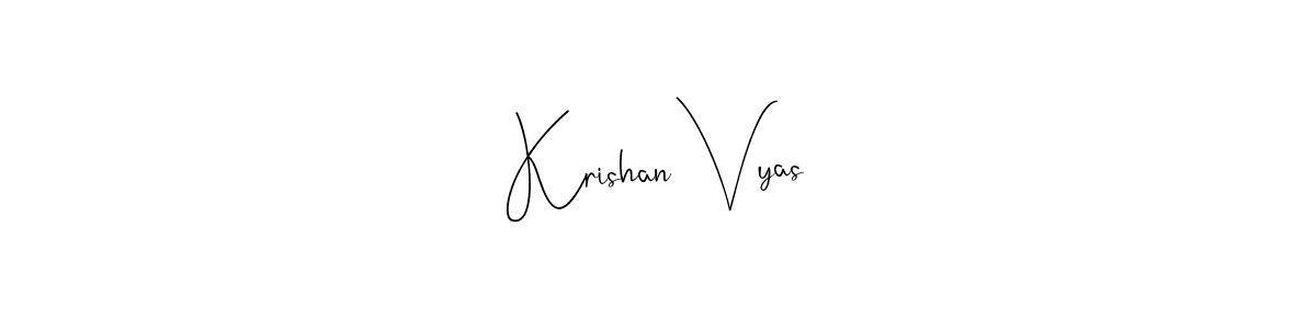How to make Krishan Vyas name signature. Use Andilay-7BmLP style for creating short signs online. This is the latest handwritten sign. Krishan Vyas signature style 4 images and pictures png