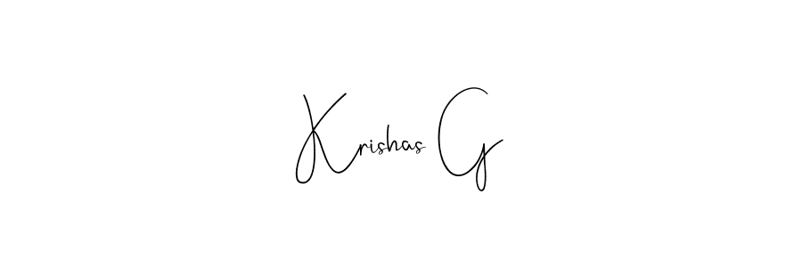 Design your own signature with our free online signature maker. With this signature software, you can create a handwritten (Andilay-7BmLP) signature for name Krishas G. Krishas G signature style 4 images and pictures png
