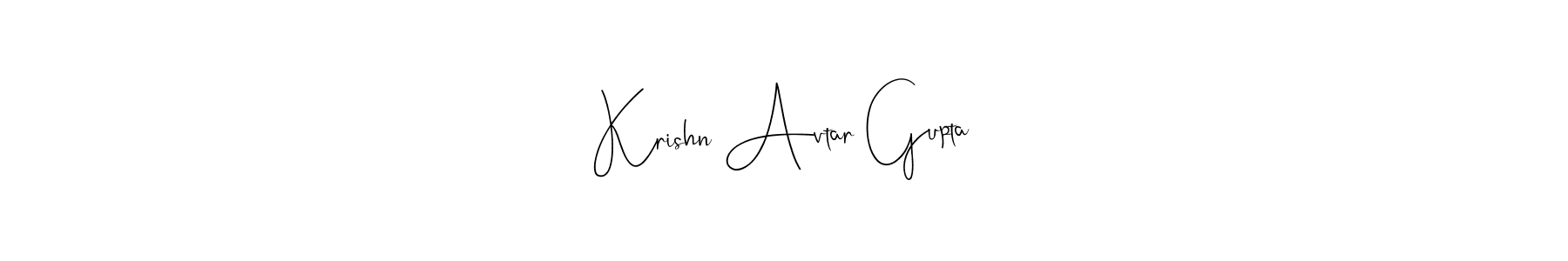 How to make Krishn Avtar Gupta name signature. Use Andilay-7BmLP style for creating short signs online. This is the latest handwritten sign. Krishn Avtar Gupta signature style 4 images and pictures png