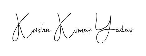 Give your name Krishn Kumar Yadav an exquisite flair with the Andilay-7BmLP script font. Ideal for contracts, resumes, and formal letterheads. Krishn Kumar Yadav signature style 4 images and pictures png
