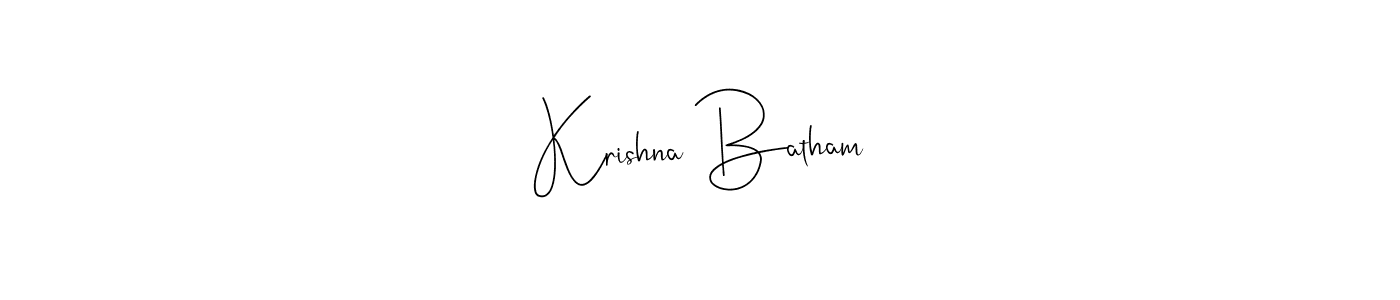 You should practise on your own different ways (Andilay-7BmLP) to write your name (Krishna Batham) in signature. don't let someone else do it for you. Krishna Batham signature style 4 images and pictures png