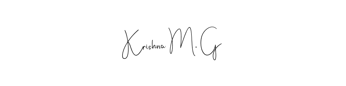 Use a signature maker to create a handwritten signature online. With this signature software, you can design (Andilay-7BmLP) your own signature for name Krishna M. G. Krishna M. G signature style 4 images and pictures png