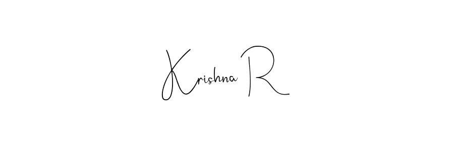 You should practise on your own different ways (Andilay-7BmLP) to write your name (Krishna R) in signature. don't let someone else do it for you. Krishna R signature style 4 images and pictures png