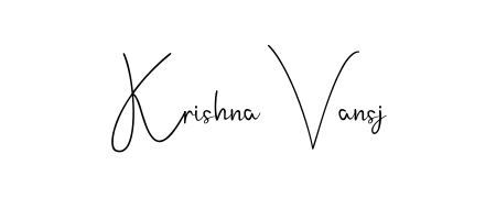 Get an exclusive digital autograph for Krishna Vansj. The Andilay-7BmLP typeface captures the charm of real penmanship on paper. Krishna Vansj signature style 4 images and pictures png