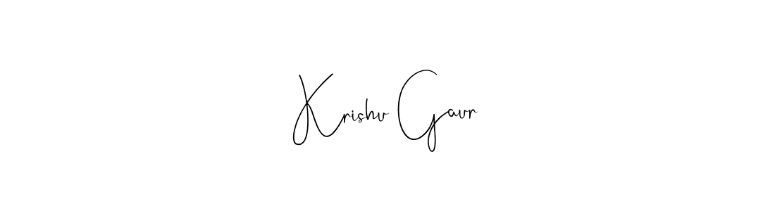 Also we have Krishu Gaur name is the best signature style. Create professional handwritten signature collection using Andilay-7BmLP autograph style. Krishu Gaur signature style 4 images and pictures png