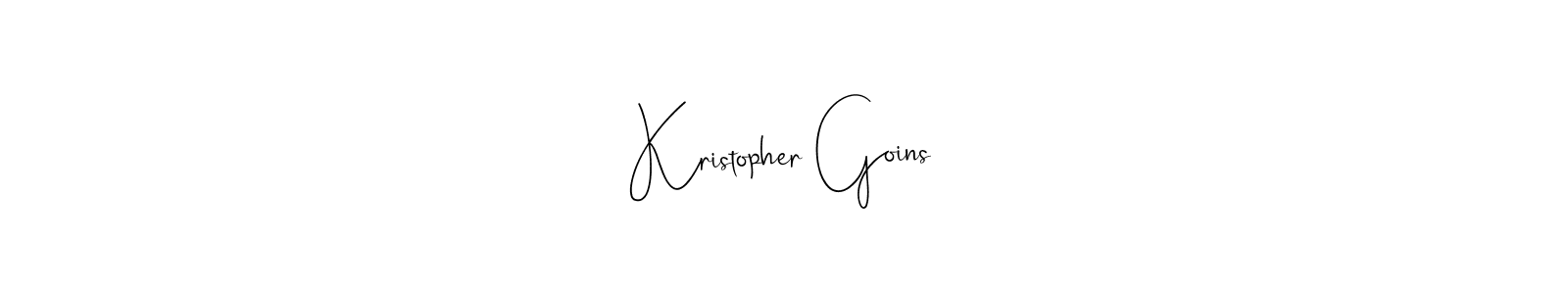 This is the best signature style for the Kristopher Goins name. Also you like these signature font (Andilay-7BmLP). Mix name signature. Kristopher Goins signature style 4 images and pictures png